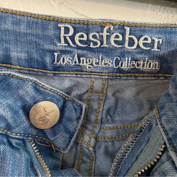 Resfeber Los Angeles Collection Boyfriend Jeans Womens Size 12 Skinny Distress - Picture 1 of 6